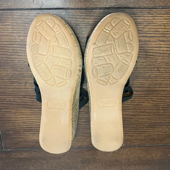 Korks Noelle black wedge sandal NEW size 9 - Picture 7 of 7